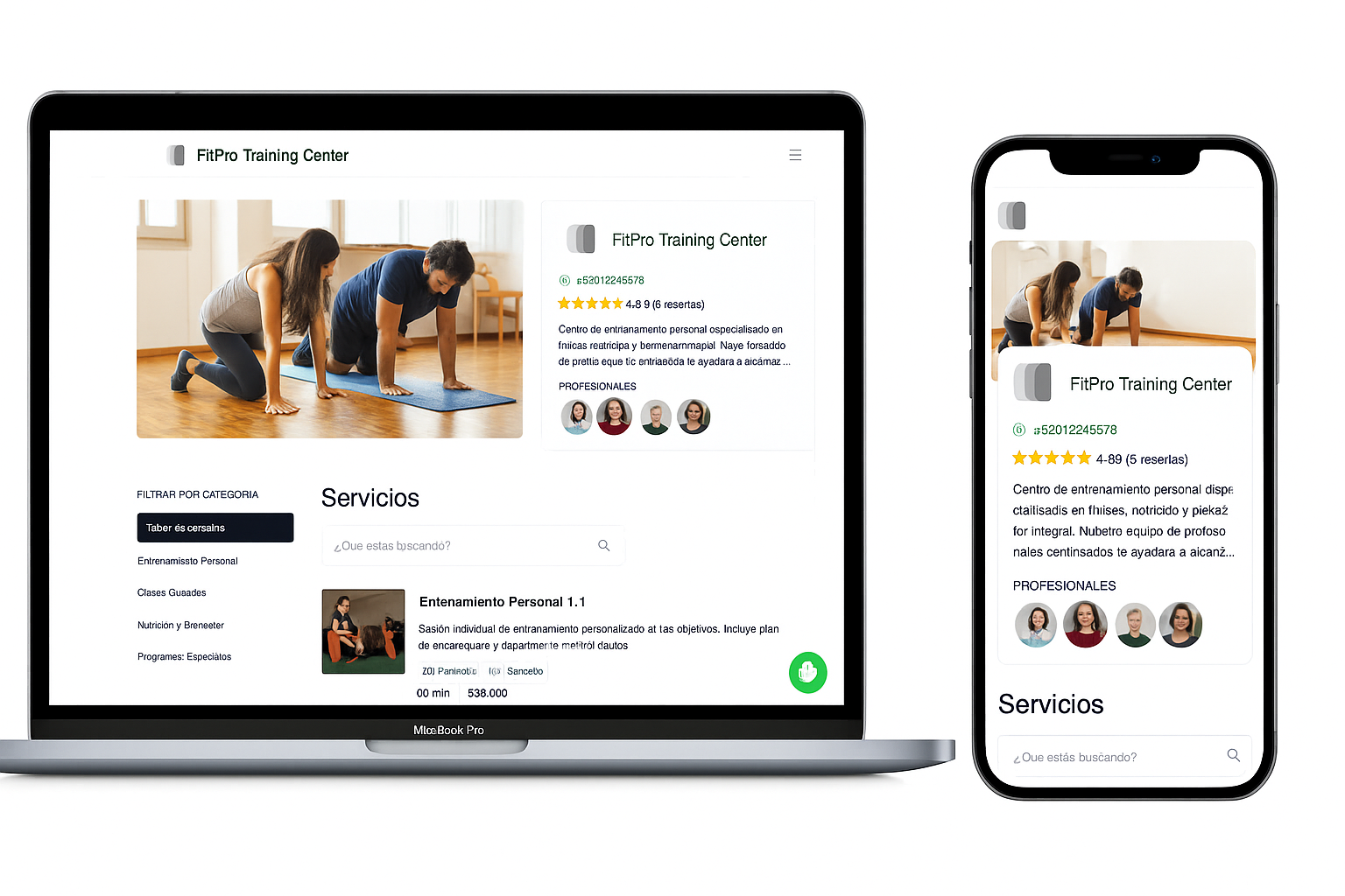 Página de reserva en línea